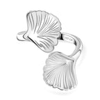 GP Italienische Garten Kollektion - Silbener Blatt-Ring, 925 Silber rhodiniert (Größe 16.00)