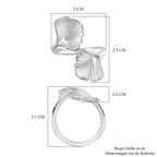 GP Italienische Garten Kollektion - Silbener Blatt-Ring, 925 Silber rhodiniert (Größe 16.00)