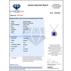 CHAIRMAN VAULT COLLECTION - AAAA Tansanit, Weißer Diamant Halskette, zertifiziert und geprüft, 950 Platin ca. 20.05 ct