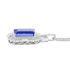 CHAIRMAN VAULT COLLECTION - AAAA Tansanit, Weißer Diamant Halskette, zertifiziert und geprüft, 950 Platin ca. 20.05 ct
