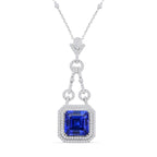 CHAIRMAN VAULT COLLECTION - AAAA Tansanit, Weißer Diamant Anhänger, zertifiziert und geprüft, 950 Platin ca. 24.86 ct