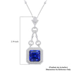 CHAIRMAN VAULT COLLECTION - AAAA Tansanit, Weißer Diamant Anhänger, zertifiziert und geprüft, 950 Platin ca. 24.86 ct