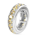 Gelber Zirkonia Ring Messing platiniert (Größe 16.00)