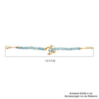 Larimar Armband ca. 18 cm 925 Silber 750 Gelbgold Vermeil ca. 28,07 ct.