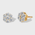 LUXURIANT 1 ct. SGL zertifizierte VS Labor Diamant Ohrringe, 925 Silber 750 Gelbgold Vermeil
