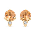 AAA Kaiserlicher Topas, Weißer Diamant Ohrringe 417 Gold ca. 1,20 ct.
