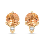 AAA Kaiserlicher Topas, Weißer Diamant Ohrringe 417 Gold ca. 1,20 ct.
