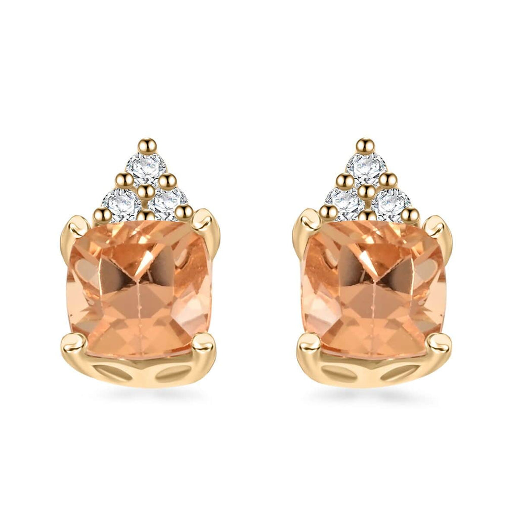 AAA Kaiserlicher Topas, Weißer Diamant Ohrringe 417 Gold ca. 1,59 ct.
