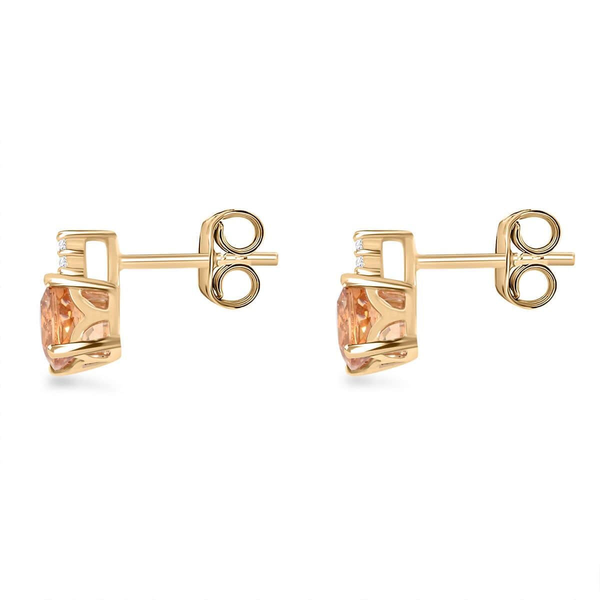 AAA Kaiserlicher Topas, Weißer Diamant Ohrringe 417 Gold ca. 1,59 ct.
