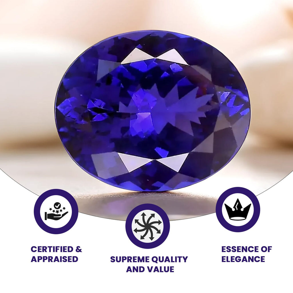 Tanzanite Oval Free Faceted Cut 4A 24.92 Ct
