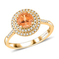AAA Kaiserlicher Topas, Weißer Diamant Ring 417 Gold (Größe 17.00) ca. 2,00 ct