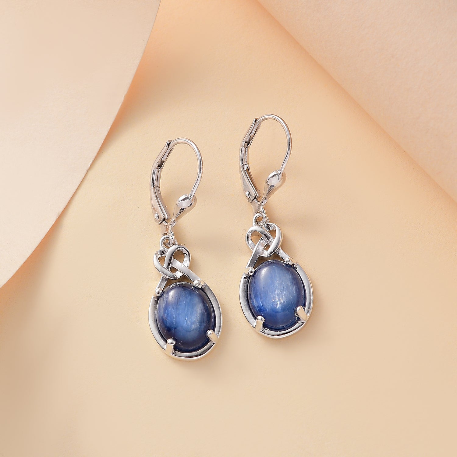 Kyanit Ohrringe 925 Silber platiniert ca. 7,21 ct.
