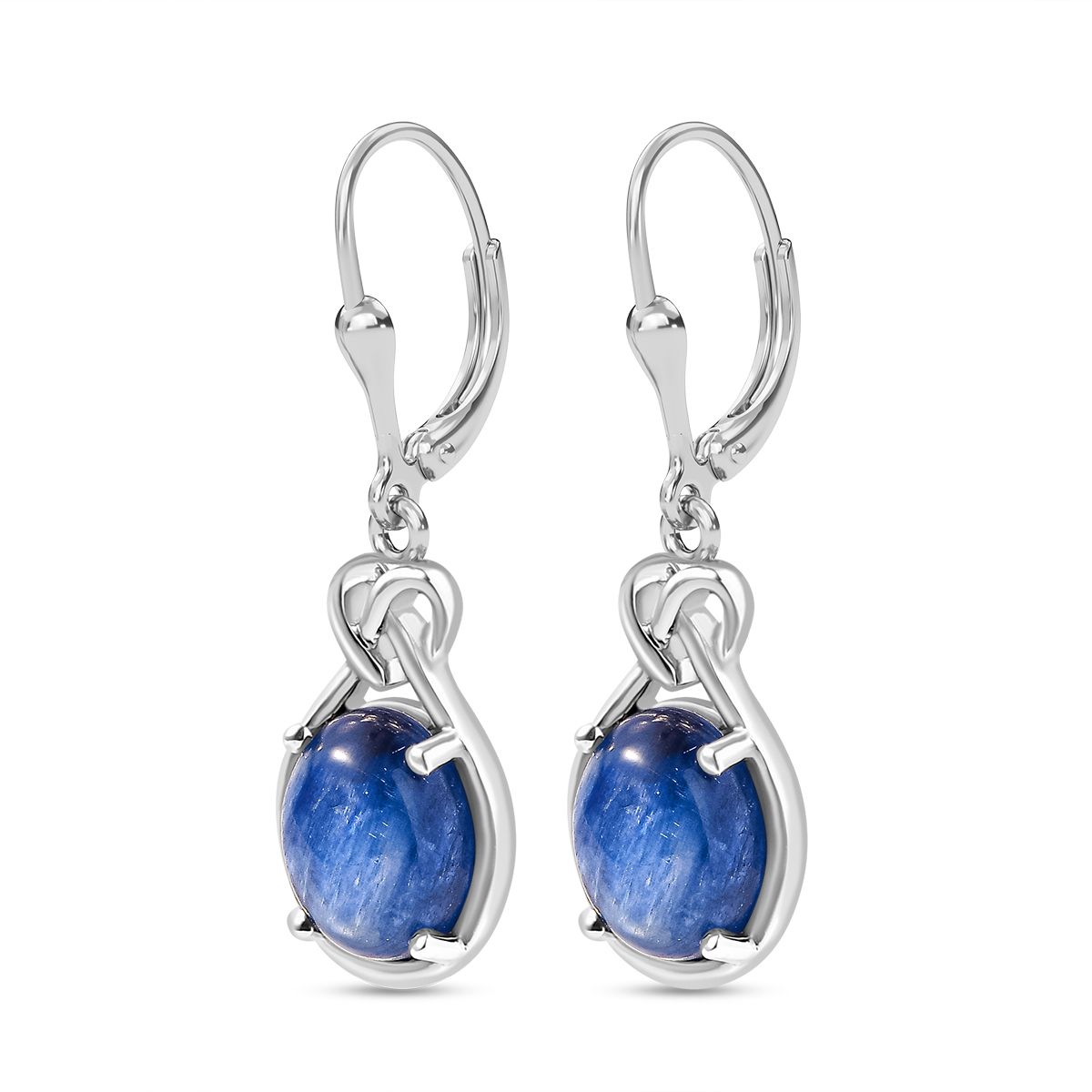 Kyanit Ohrringe 925 Silber platiniert ca. 7,21 ct.
