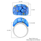 Murano-Stil Glas Ring Reiner Edelstahl (Größe 16.00)