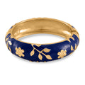 Armreif mit Emaille-Blütendekor, ca. 19 cm ca. 60,00g, blau