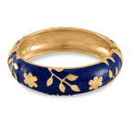 Armreif mit Emaille-Blütendekor, ca. 19 cm ca. 60,00g, blau