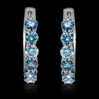 LUXURIANT DIAMOND - Lab Grown Blauer Diamant VS Ohrringe 925 Silber platiniert (10-15 Werktage Lieferzeit) ca. 2.15 ct
