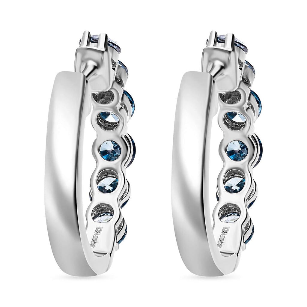 LUXURIANT DIAMOND - Lab Grown Blauer Diamant VS Ohrringe 925 Silber platiniert (10-15 Werktage Lieferzeit) ca. 2.15 ct