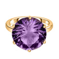 Sternlicht-Schliff Rose De France Amethyst Ring, 925 Silber 750 Gelbgold Vermeil (Größe 17.00) ca. 9,52 ct