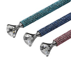 3er-Set Kugelschreiber mit Strassbesatz und Diamantspitze, inkl. 3 blauer Ersatzminen, 15cm,, Mehrfarbig