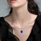 AAAA Tansanit, Weißer Diamant Anhänger 950 Platin ca. 6,15 ct.