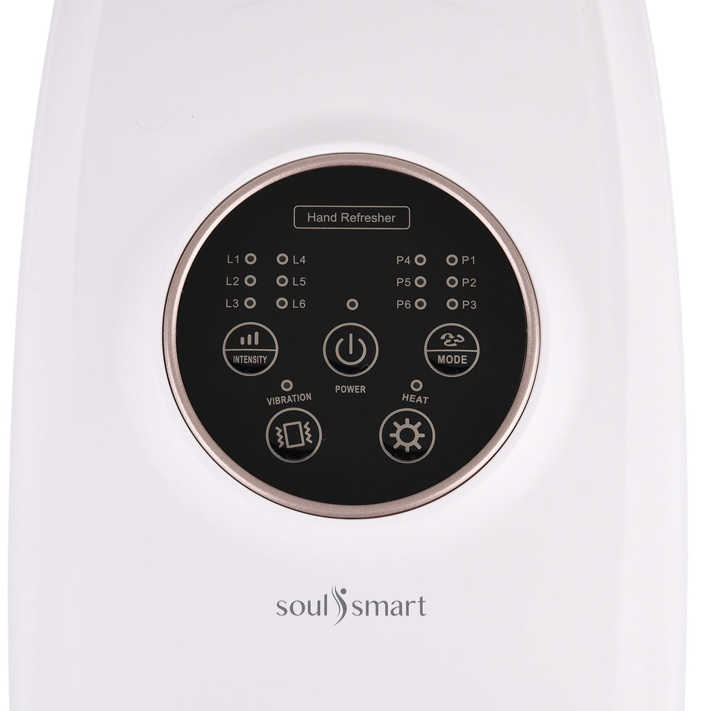 Soulsmart Handmassagegerät mit Luftdruck-, Vibrations- und Wärmefunktion, 6 Programme, 6 Intensitäten, 30.5x11.5x16 cm, Wiederaufladbar