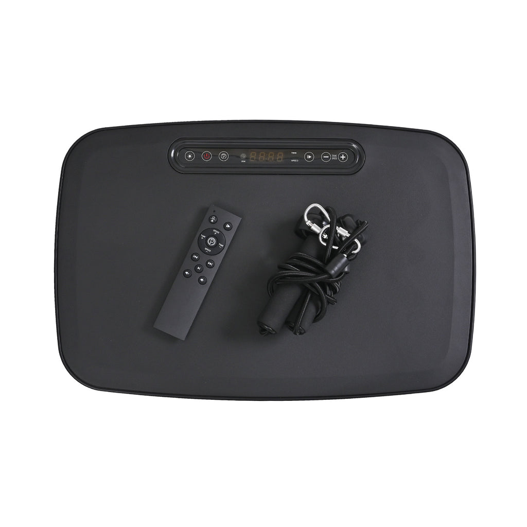 Soulsmart Vibrationsplatte mit RGB-Beleuchtung, Bluetooth-Lautsprecher und 150W-Motor, Schwarz