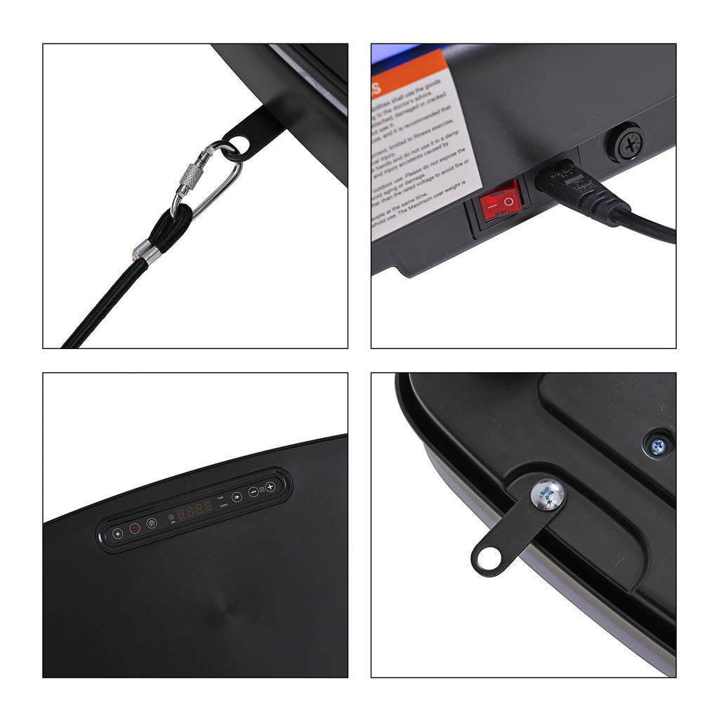 Soulsmart Vibrationsplatte mit RGB-Beleuchtung, Bluetooth-Lautsprecher und 150W-Motor, Schwarz