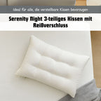 SERENITY NIGHT Weltpremiere: 5-in-1-Kissen mit echtem Daunen, Kunstdaunen und Memory-Schaum, 50x75cm