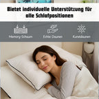 SERENITY NIGHT Weltpremiere: 5-in-1-Kissen mit echtem Daunen, Kunstdaunen und Memory-Schaum, 50x75cm