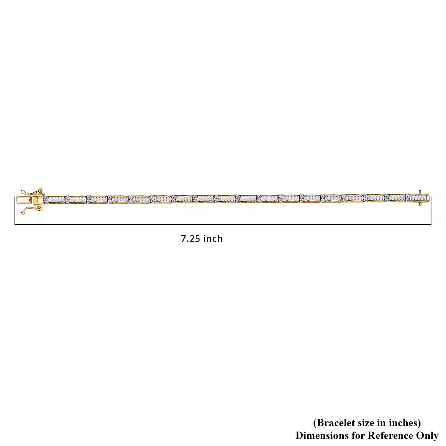 LUXURIANT DIAMOND - Lab Grown Diamant SI-GH Armband ca. 18.5 cm 925 Silber 750 Gelbgold Vermeil (10-15 Werktage Lieferzeit) ca. 4.00 ct
