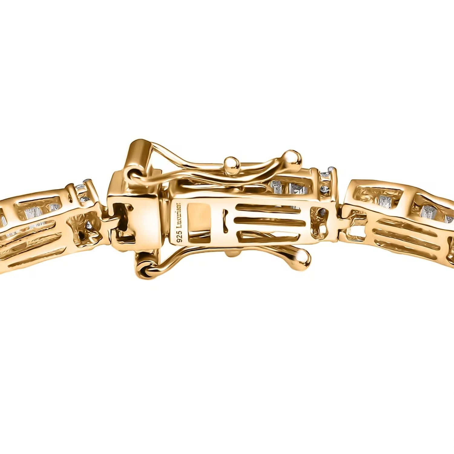 LUXURIANT DIAMOND - Lab Grown Diamant SI-GH Armband ca. 18.5 cm 925 Silber 750 Gelbgold Vermeil (10-15 Werktage Lieferzeit) ca. 4.00 ct