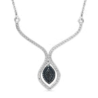 Blauer Diamant Halskette ca. 45 cm Edelstahl