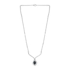 Blauer Diamant Halskette ca. 45 cm Edelstahl