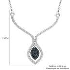 Blauer Diamant Halskette ca. 45 cm Edelstahl