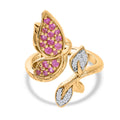 GP Trionfo Kollektion - AA Rosa Saphir Schmetterling Ring 925 Silber 750 Gelbgold Vermeil (Größe 17.00) ca. 0.70 ct