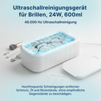 Ultraschall-Reinigungsgerät aus ABS und Edelstahl, 600 ml, 48.000 Hz, Weiß, 24,55 x 12 x 7 cm