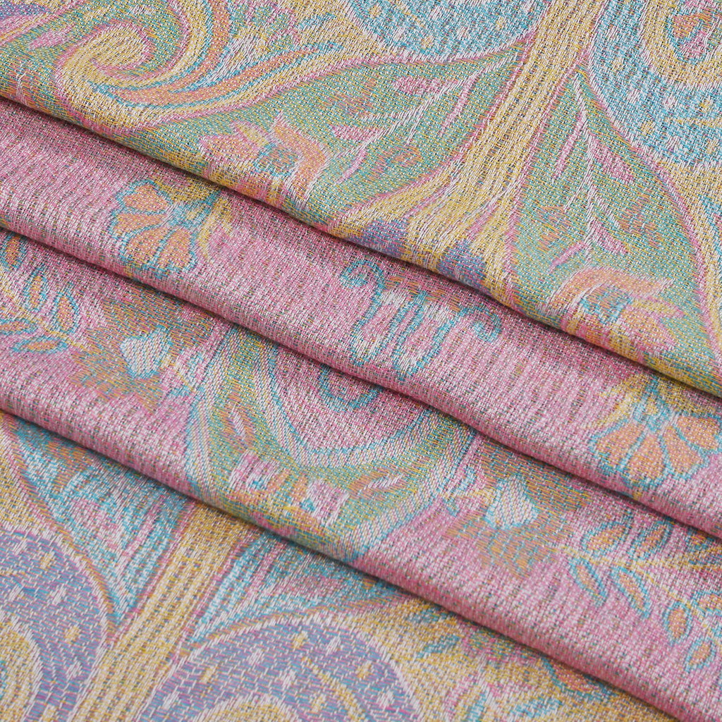 Schal mit Paisley-Muster und Fransen, 70x180cm, Cremeweiß