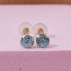 AAA Blauer Zirkon Ohrringe 375 Gold ca. 1,58 ct.
