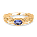 D’joy Tansanit Ring 925 Silber 750 Gelb Vergoldet (Größe 17.00) ca. 0,44 ct