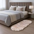 Kunstfell-Teppich mit Wellenform, Schaumstoffunterlage, 60x180cm, Beige