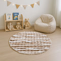 Bubble Kunstfell Teppich, rund, mit Schaumstoffrücken, 120cm Durchmesser, Beige