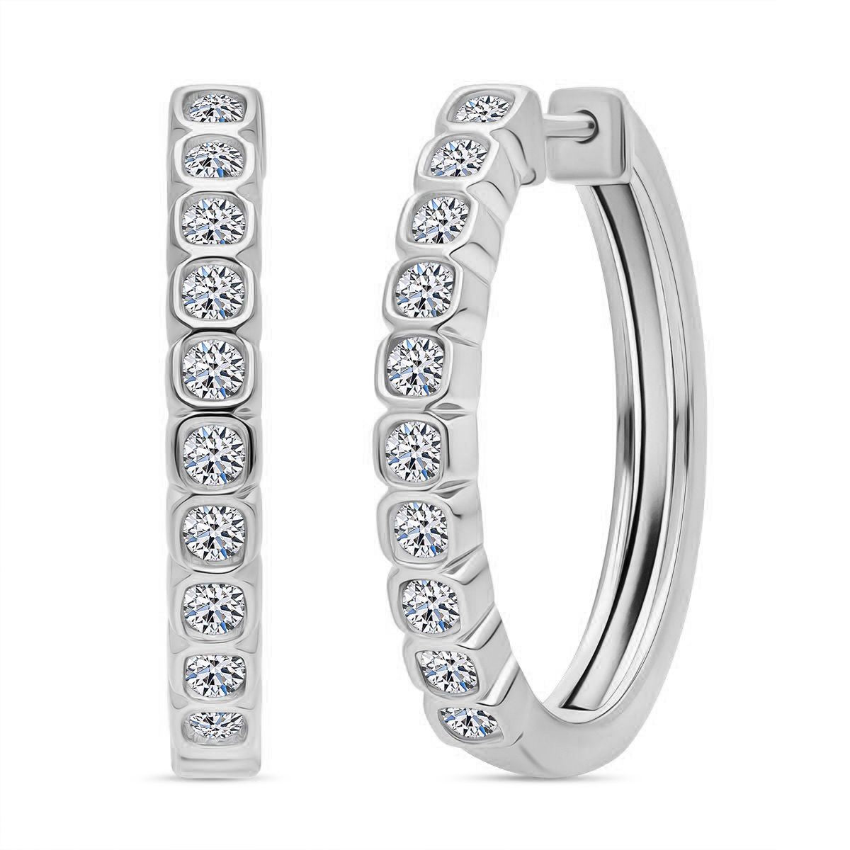 LUXURIANT DIAMOND - Lab Grown Diamant SI-GH Ohrringe 925 Silber rhodiniert ca. 0.50 ct