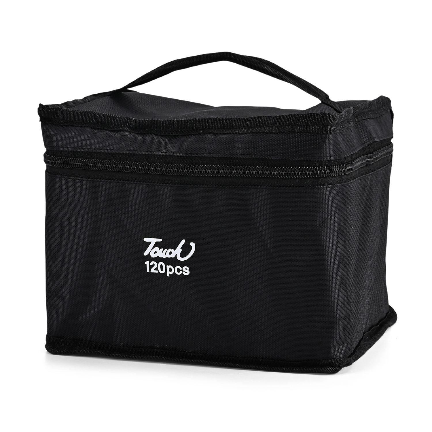 Set mit 120 Dual-Markern und Aufbewahrungstasche, Größe 21x17x16 cm, Schwarz