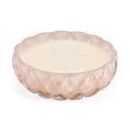 LIVMORE - Duftkerze Winterzauber-Design, 25 Std. Brenndauer, 150g, 4,5 ml ätherisches Öl, Rose und Bergamotte, Rosa-Beige