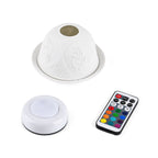 LED-Porzellan-Teelichthalter - Motiv Engel, 13-Farben-LED mit Fernbedienung, Durchmesser 10,5 cm, Höhe 7,5 cm
