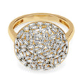 LUXURIANT SI-GH SGL zertifizierter Labor Diamant Ring, 925 Silber 750 Gelbgold Vermeil - 1 ct.
