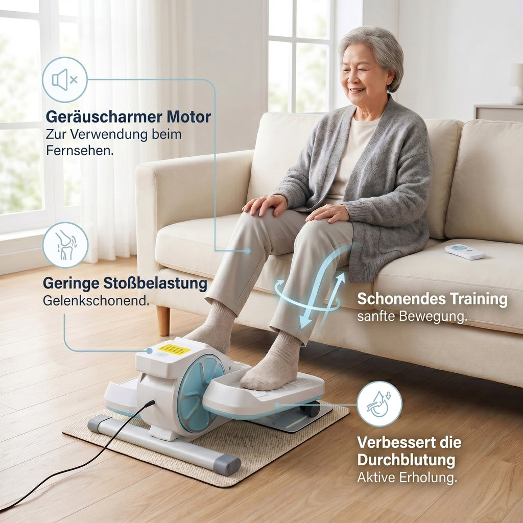 LIVMORE -Kompakter Elektro Stepper, Anti Rutsch Pedale, Anzeige und Fernbedienung, 47 x 42 x 23.5 cm, Schwarz