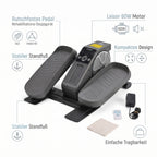 LIVMORE -Kompakter Elektro Stepper, Anti Rutsch Pedale, Anzeige und Fernbedienung, 47 x 42 x 23.5 cm, Schwarz