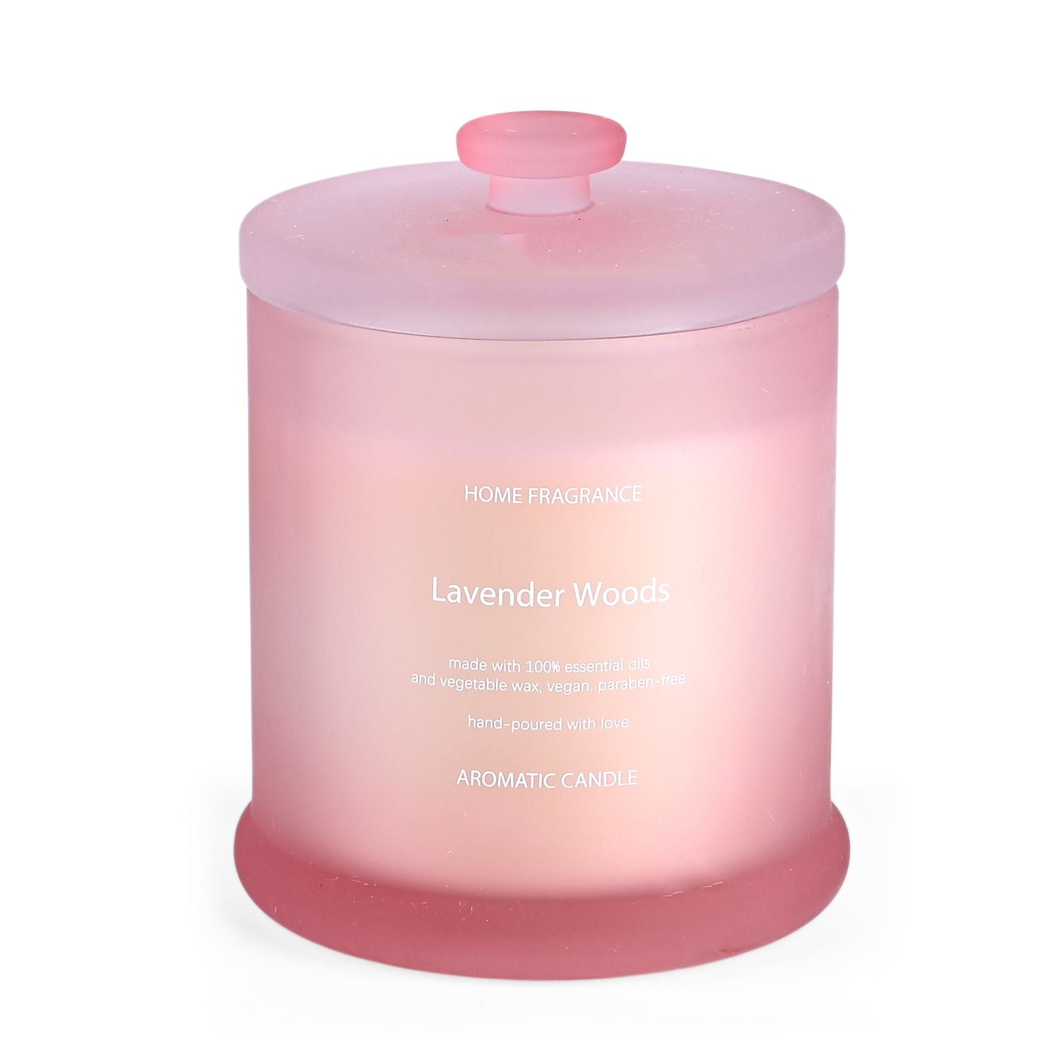 LIVMORE Home Fragrance Kollektion, Duftkerze im Farbglas, Lavendelholz, 370 g Sojawachs, 55 Std., 10,2 x 10,2 x 13 cm